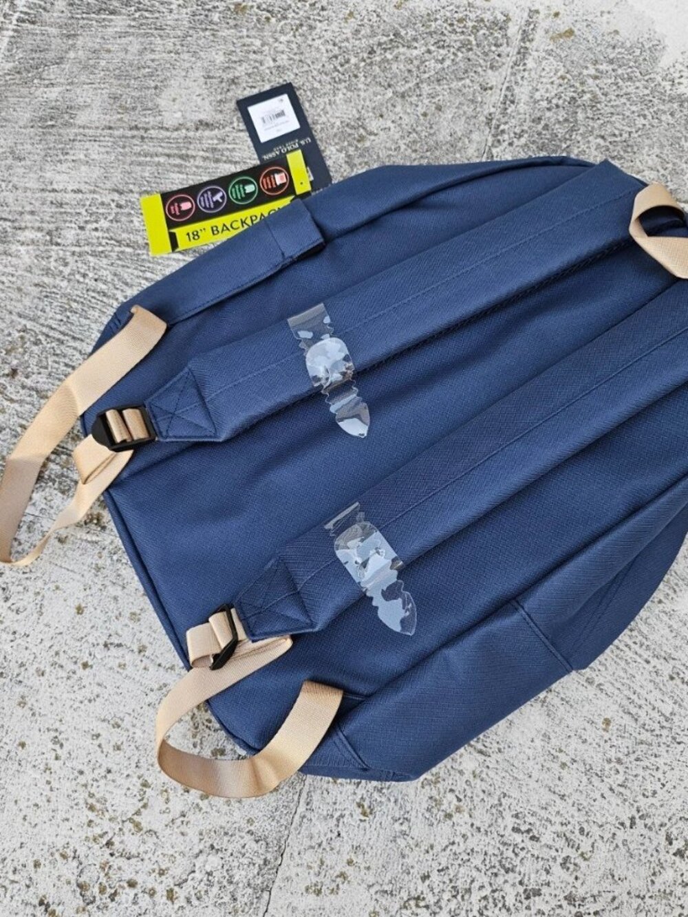 US Polo Assn. 18" Backpack School Bag Blue Solid Core Backpack NWT - Picture 6 of 9